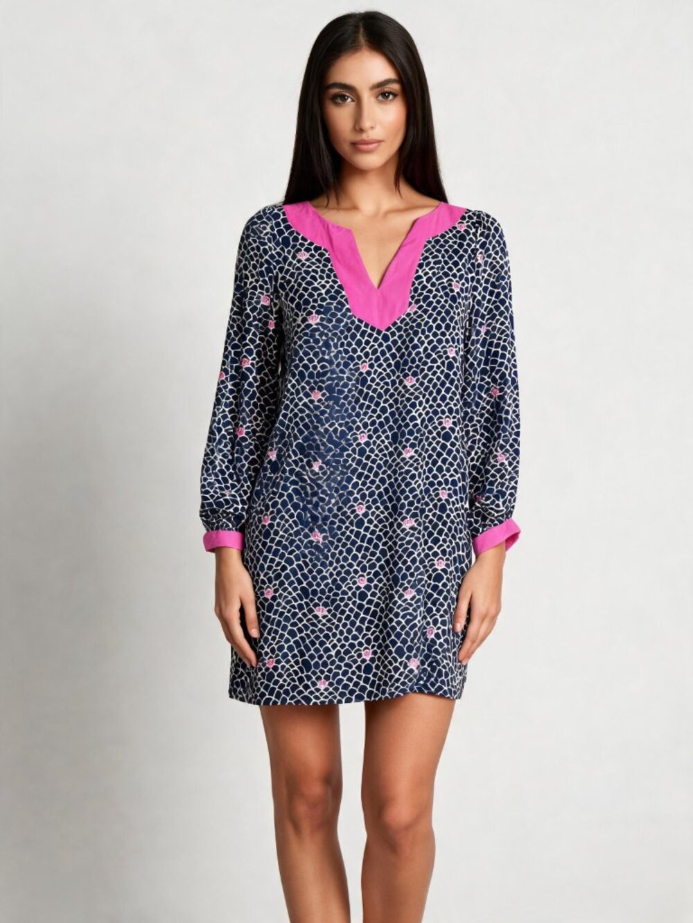 LILLY PULITZER | Pink and Blue Silk Mini Shift Dress Sz 2